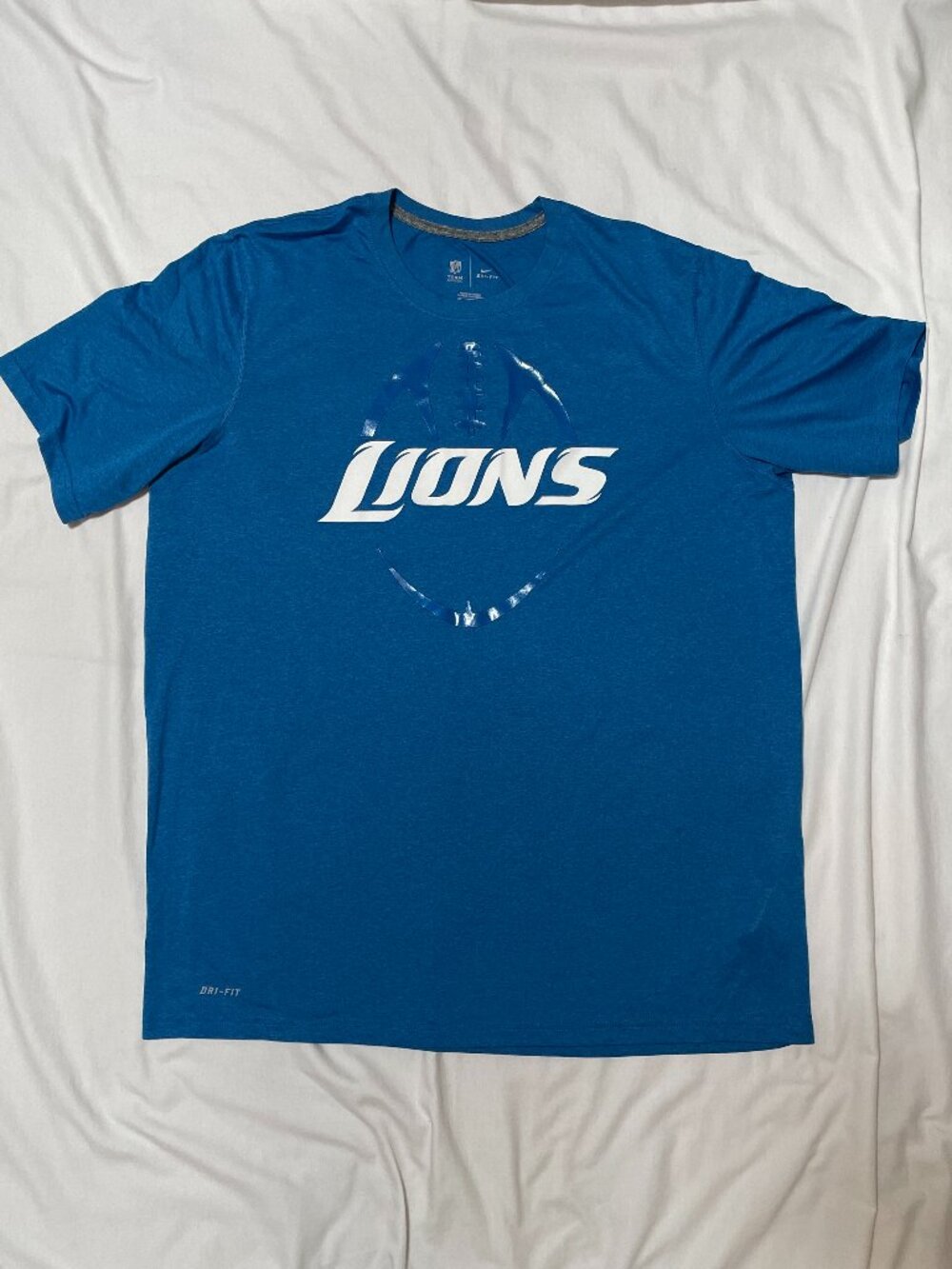 Nike Dri-FIT Detroit Lions T Shirt Mens 2XL Blue White